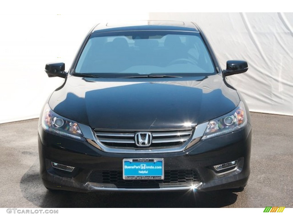 2013 Accord EX Sedan - Crystal Black Pearl / Black photo #2