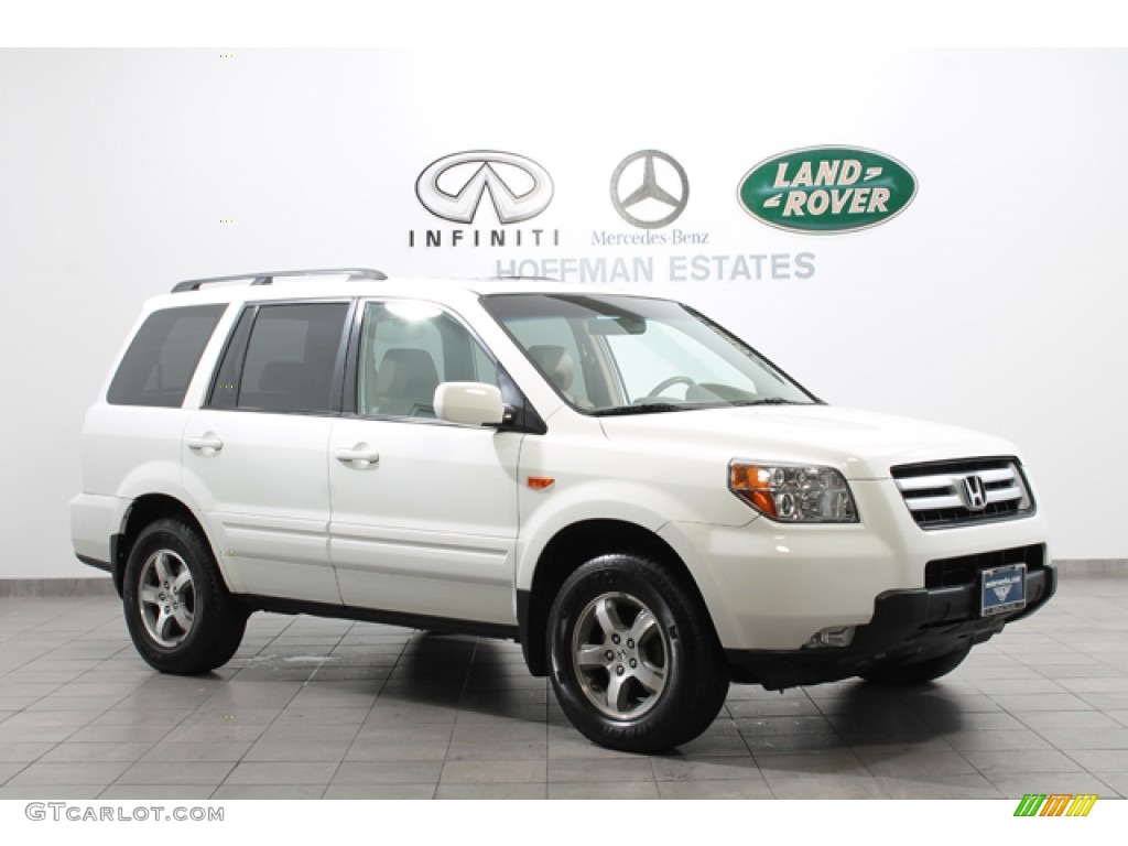 2007 Pilot EX-L 4WD - Taffeta White / Saddle photo #1