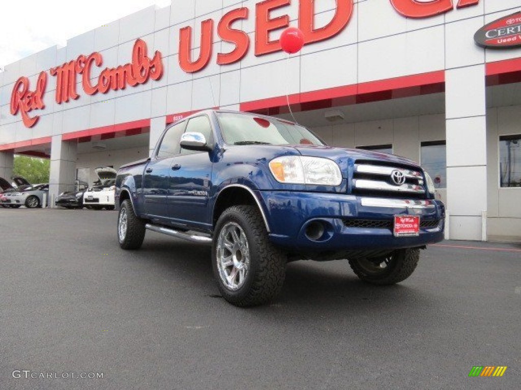 2006 Tundra SR5 Double Cab - Spectra Blue Mica / Taupe photo #1