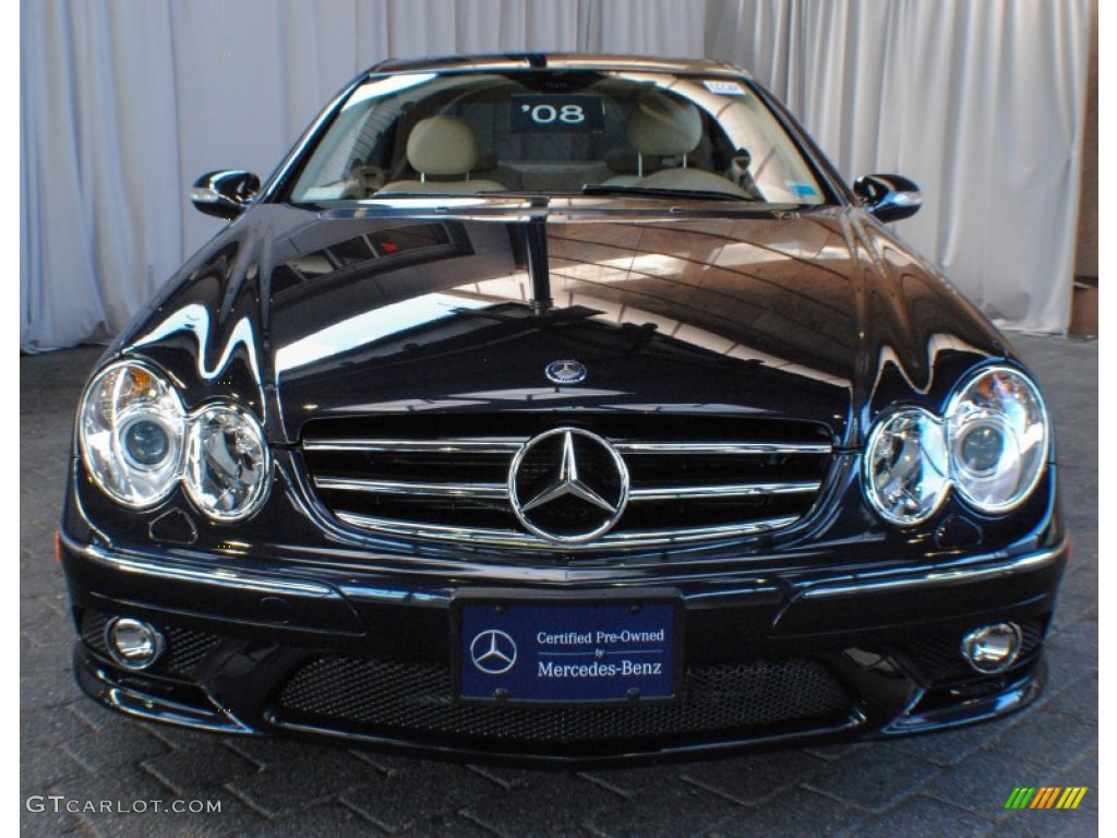 2008 CLK 550 Coupe - Majestic Black Metallic / Stone photo #2