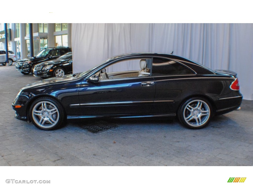 2008 CLK 550 Coupe - Majestic Black Metallic / Stone photo #3