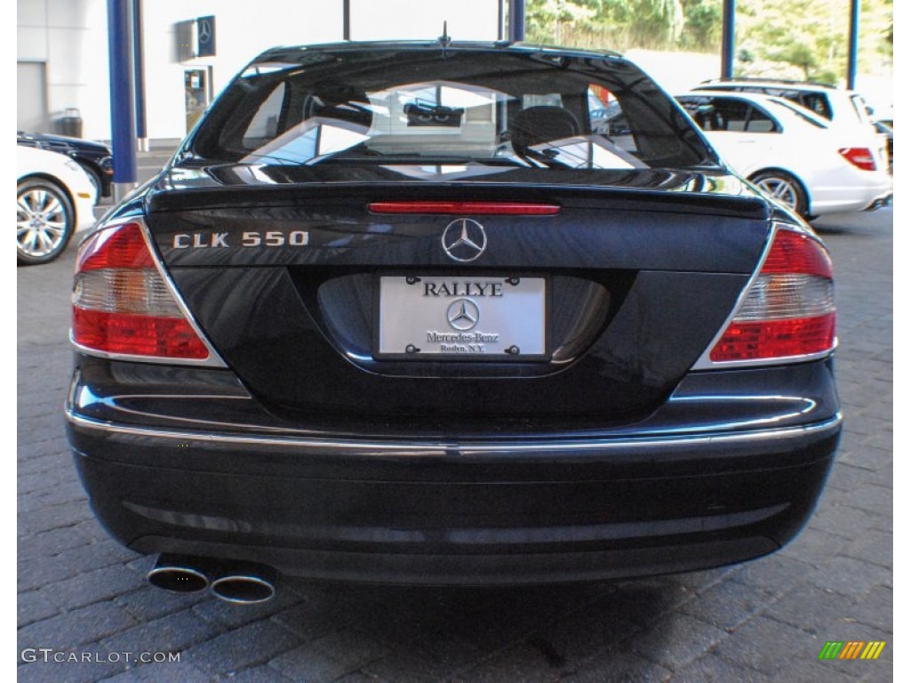 2008 CLK 550 Coupe - Majestic Black Metallic / Stone photo #5