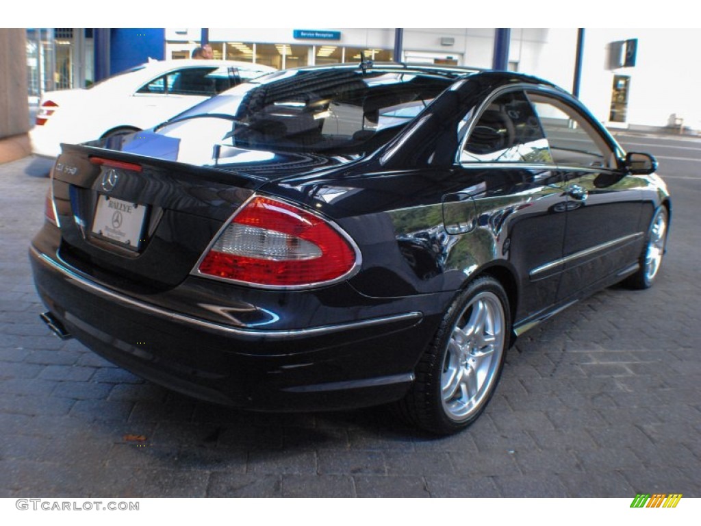 2008 CLK 550 Coupe - Majestic Black Metallic / Stone photo #6