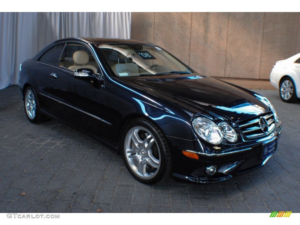 2008 CLK 550 Coupe - Majestic Black Metallic / Stone photo #7