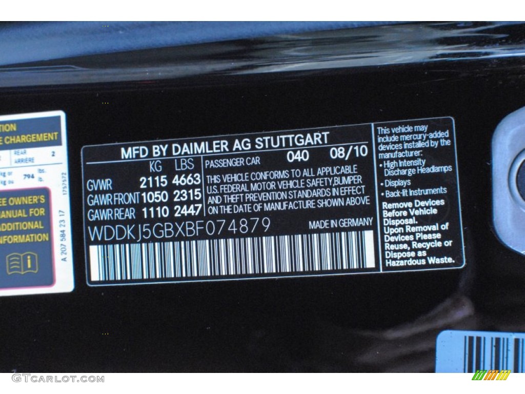 2011 E Color Code 040 for Black Photo #72176709