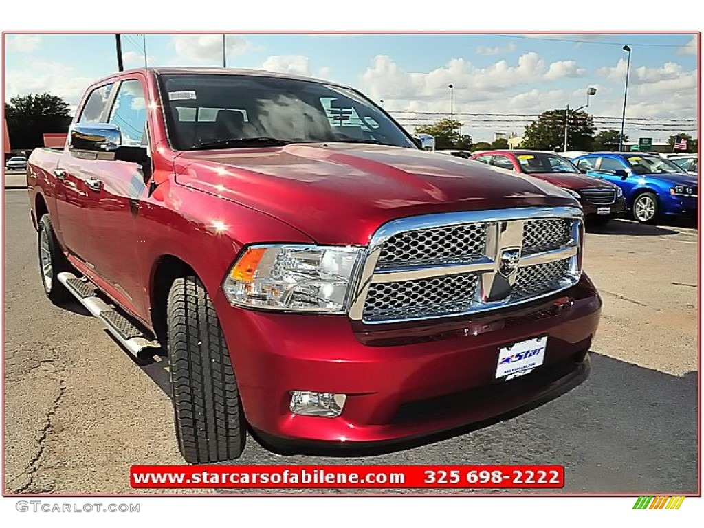 2012 Ram 1500 Laramie Longhorn Crew Cab 4x4 - Deep Cherry Red Crystal Pearl / Dark Slate Gray photo #9