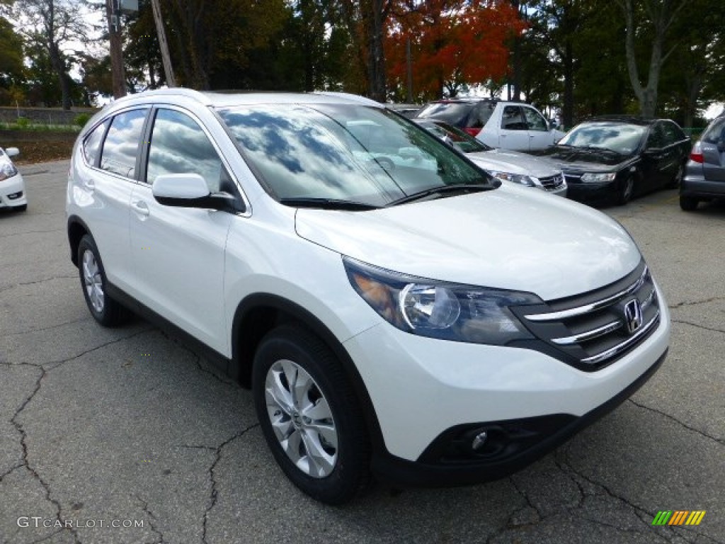 White Diamond Pearl 2013 Honda CR-V EX-L AWD Exterior Photo #72178557