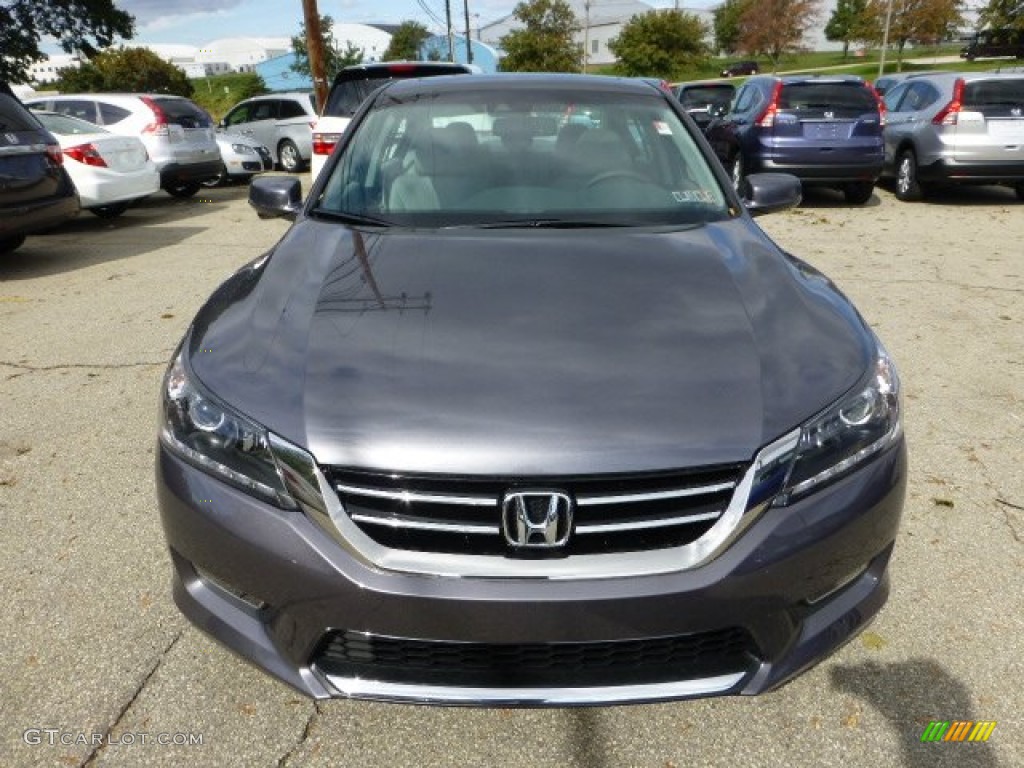 2013 Accord EX-L V6 Sedan - Modern Steel Metallic / Gray photo #7