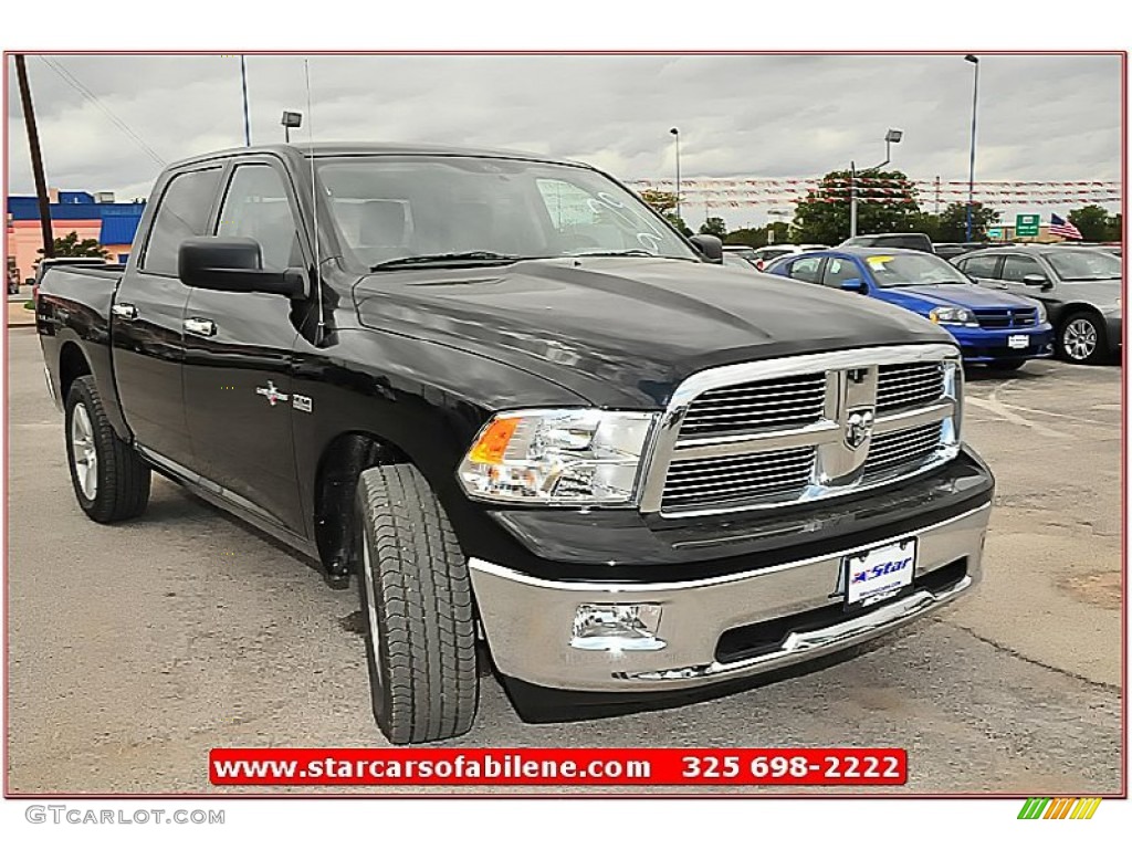 2012 Ram 1500 Lone Star Crew Cab 4x4 - Black / Dark Slate Gray/Medium Graystone photo #9