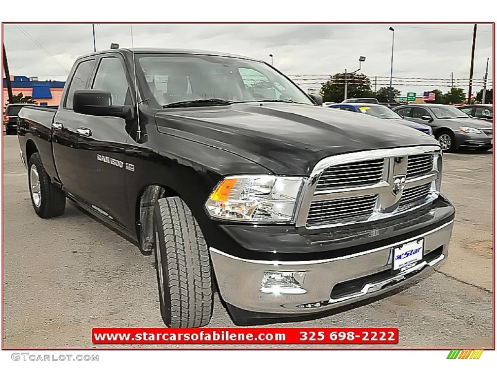 2012 Ram 1500 Lone Star Quad Cab - Black / Light Pebble Beige/Bark Brown photo #9