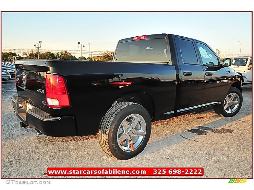 2012 Ram 1500 Express Quad Cab 4x4 - Black / Dark Slate Gray/Medium Graystone photo #6