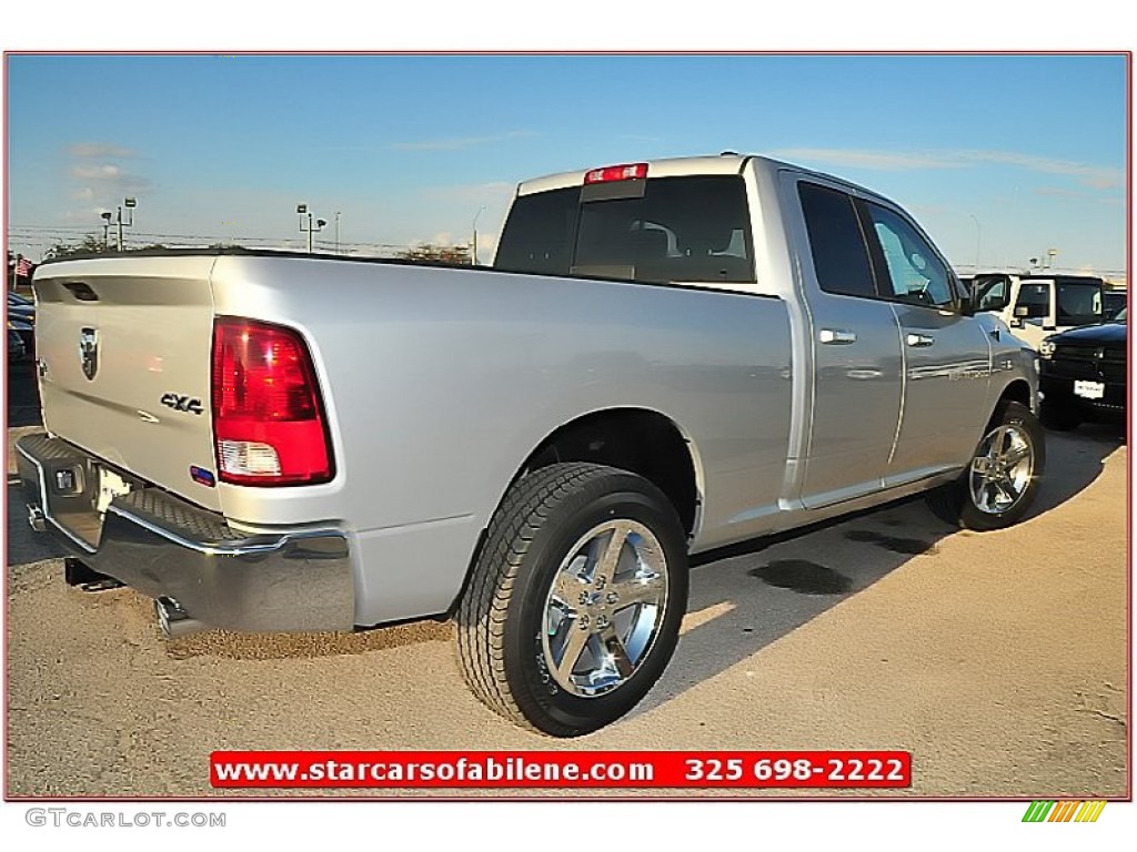 2012 Ram 1500 SLT Quad Cab 4x4 - Bright Silver Metallic / Light Pebble Beige/Bark Brown photo #8