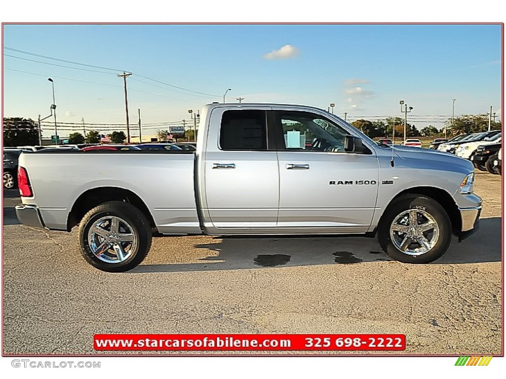 2012 Ram 1500 SLT Quad Cab 4x4 - Bright Silver Metallic / Light Pebble Beige/Bark Brown photo #9