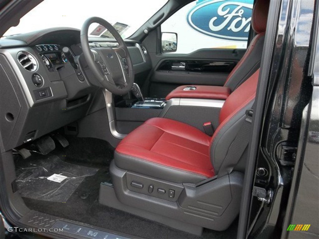 Limited Unique Red Leather Interior 2013 Ford F150 Limited SuperCrew 4x4 Photo #72191439