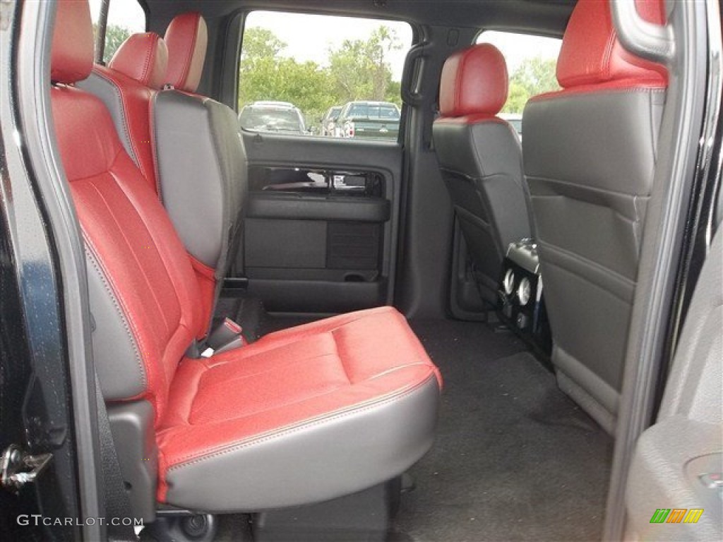 Limited Unique Red Leather Interior 2013 Ford F150 Limited SuperCrew 4x4 Photo #72191844