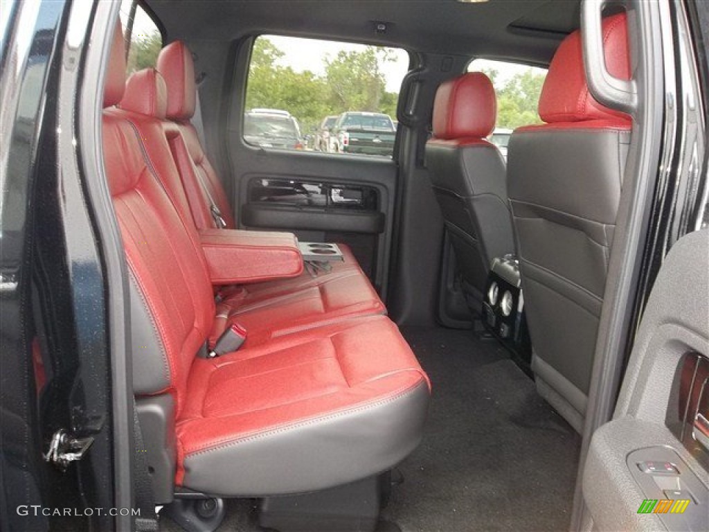 Limited Unique Red Leather Interior 2013 Ford F150 Limited SuperCrew 4x4 Photo #72191880