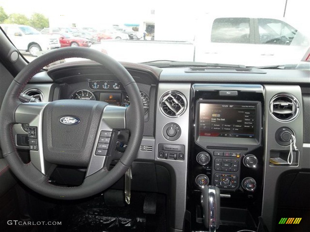 2013 Ford F150 Limited SuperCrew 4x4 Limited Unique Red Leather Dashboard Photo #72191930