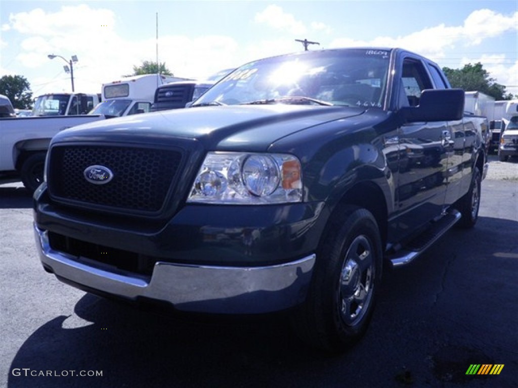 2005 F150 XLT SuperCab - Aspen Green Metallic / Tan photo #9