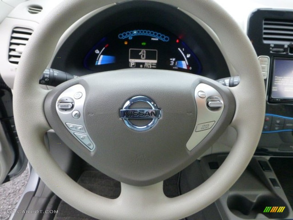 2011 Nissan LEAF SL Light Gray Steering Wheel Photo #72205157