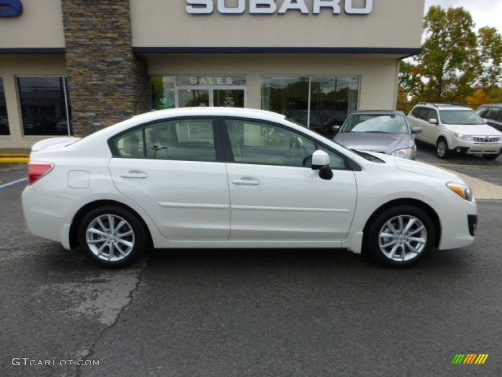 Satin White Pearl 2013 Subaru Impreza 2.0i Premium 4 Door Exterior Photo #72206138