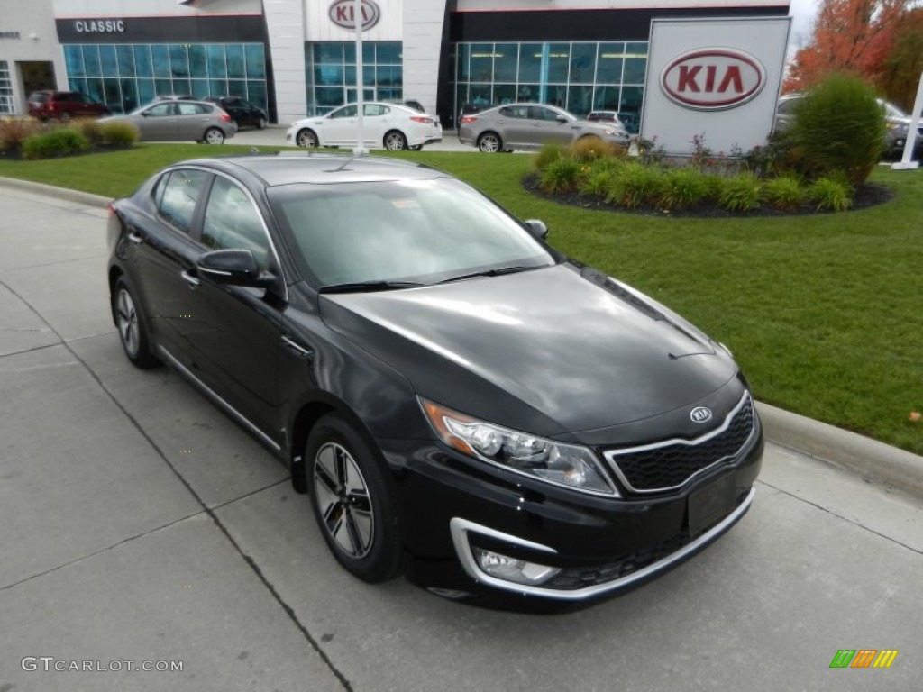 2012 Optima Hybrid - Ebony Black / Beige photo #1