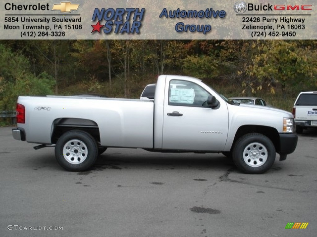 2013 Silverado 1500 Work Truck Regular Cab 4x4 - Silver Ice Metallic / Dark Titanium photo #1