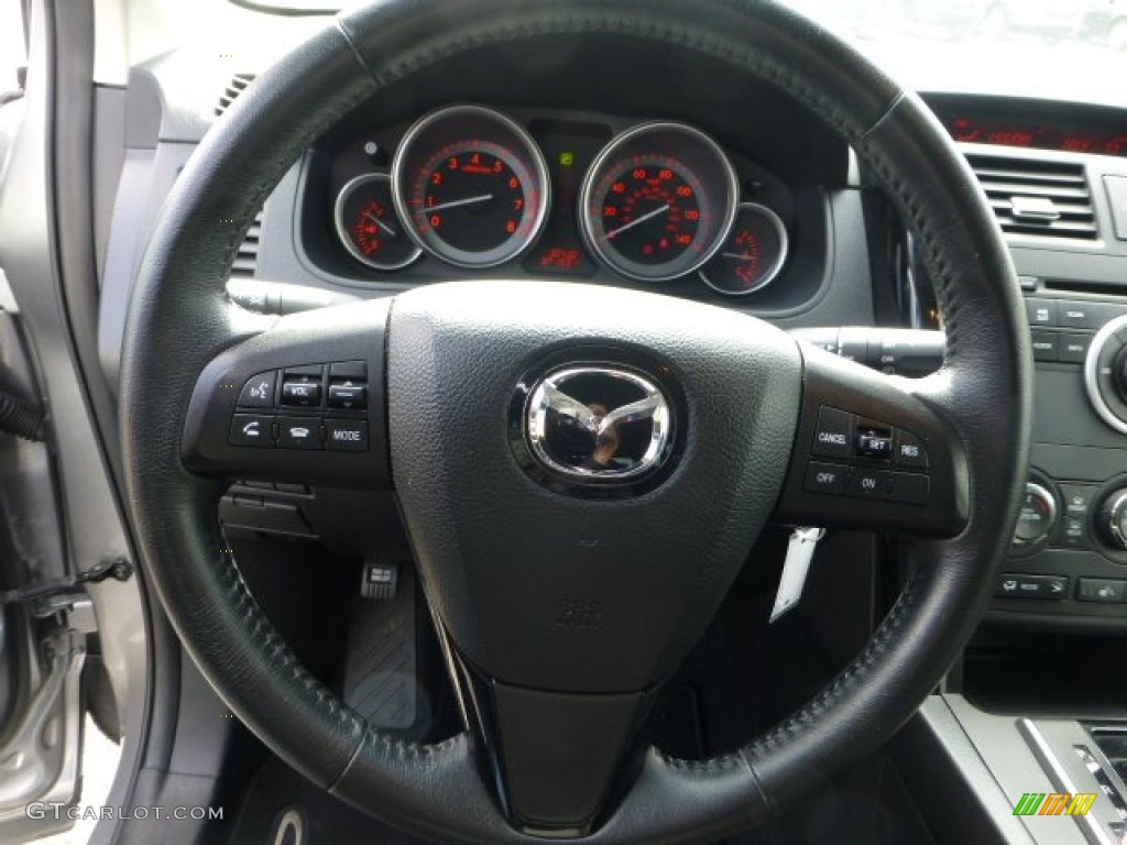 2011 Mazda CX-9 Touring AWD Black Steering Wheel Photo #72210728