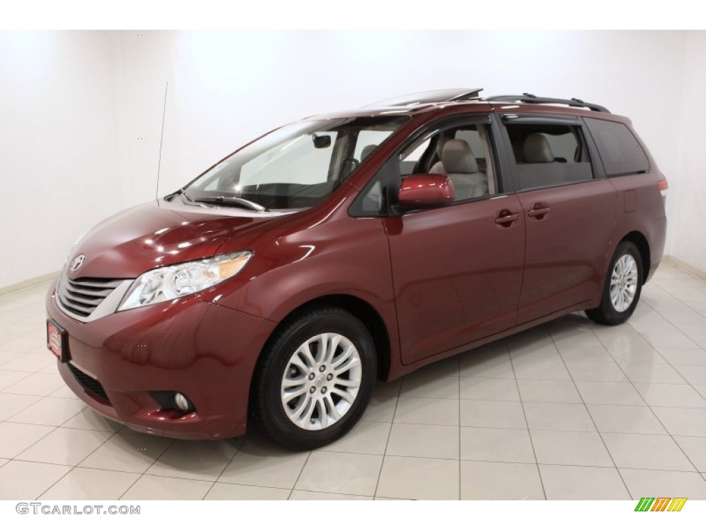 2011 Sienna XLE - Salsa Red Pearl / Bisque photo #3