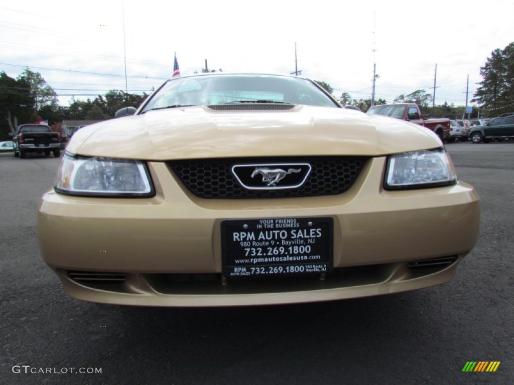 2000 Mustang V6 Coupe - Sunburst Gold Metallic / Medium Graphite photo #2