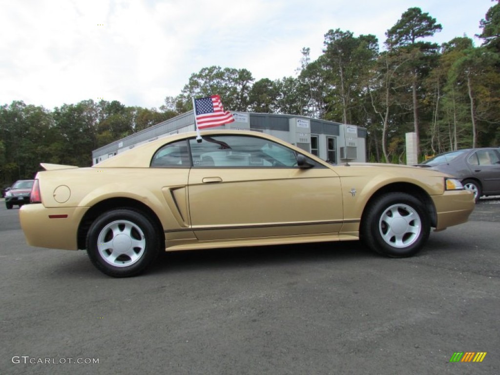 2000 Mustang V6 Coupe - Sunburst Gold Metallic / Medium Graphite photo #5