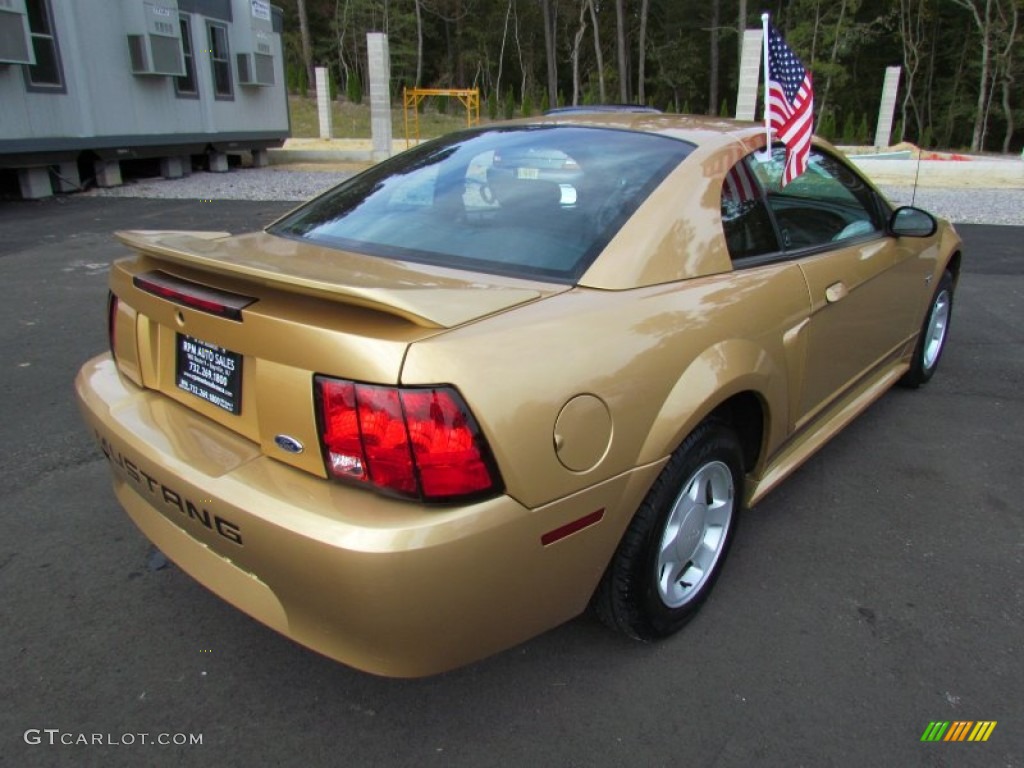 2000 Mustang V6 Coupe - Sunburst Gold Metallic / Medium Graphite photo #7