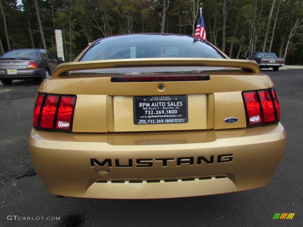 2000 Mustang V6 Coupe - Sunburst Gold Metallic / Medium Graphite photo #8