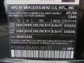 040: Black 2010 Mercedes-Benz ML 350 4Matic Color Code