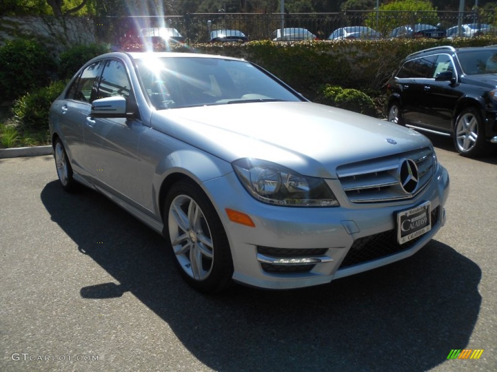 2013 C 250 Coupe - Palladium Silver Metallic / Black photo #1