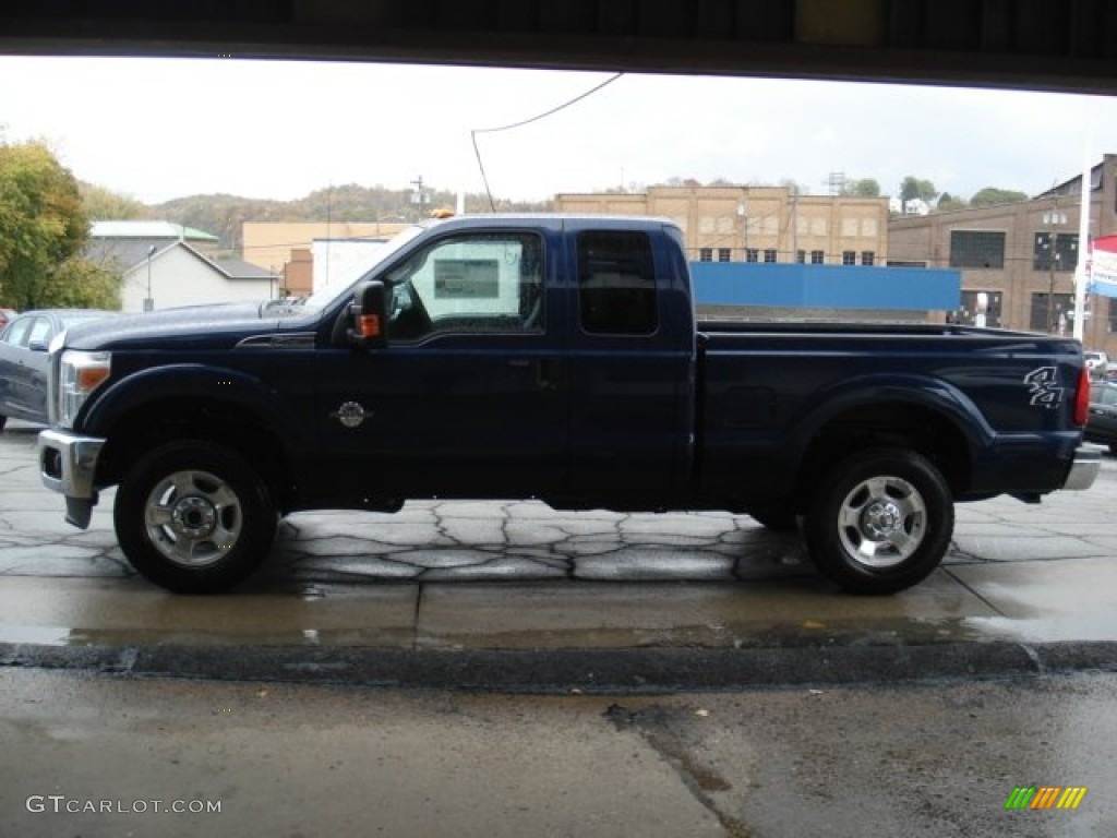 2012 F250 Super Duty XLT SuperCab 4x4 - Dark Blue Pearl Metallic / Steel photo #5