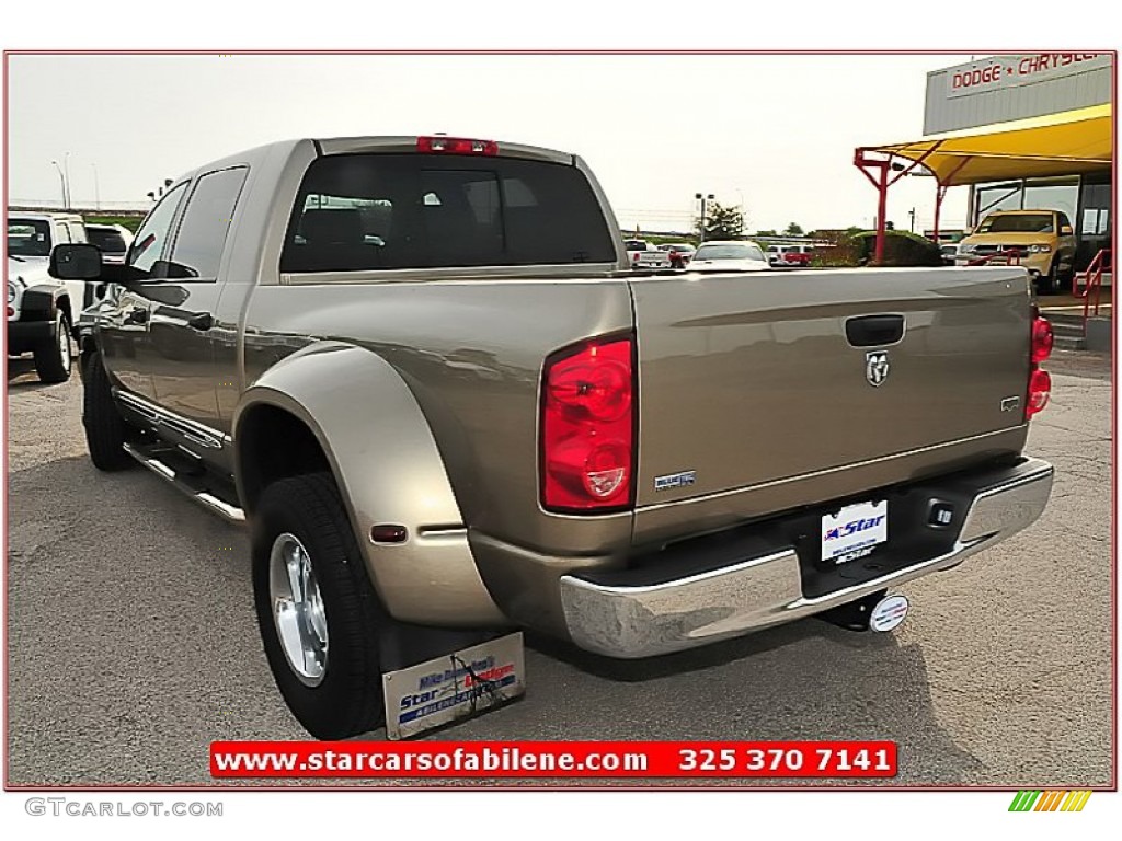 2009 Ram 3500 Laramie Mega Cab Dually - Light Khaki Metallic / Khaki photo #4