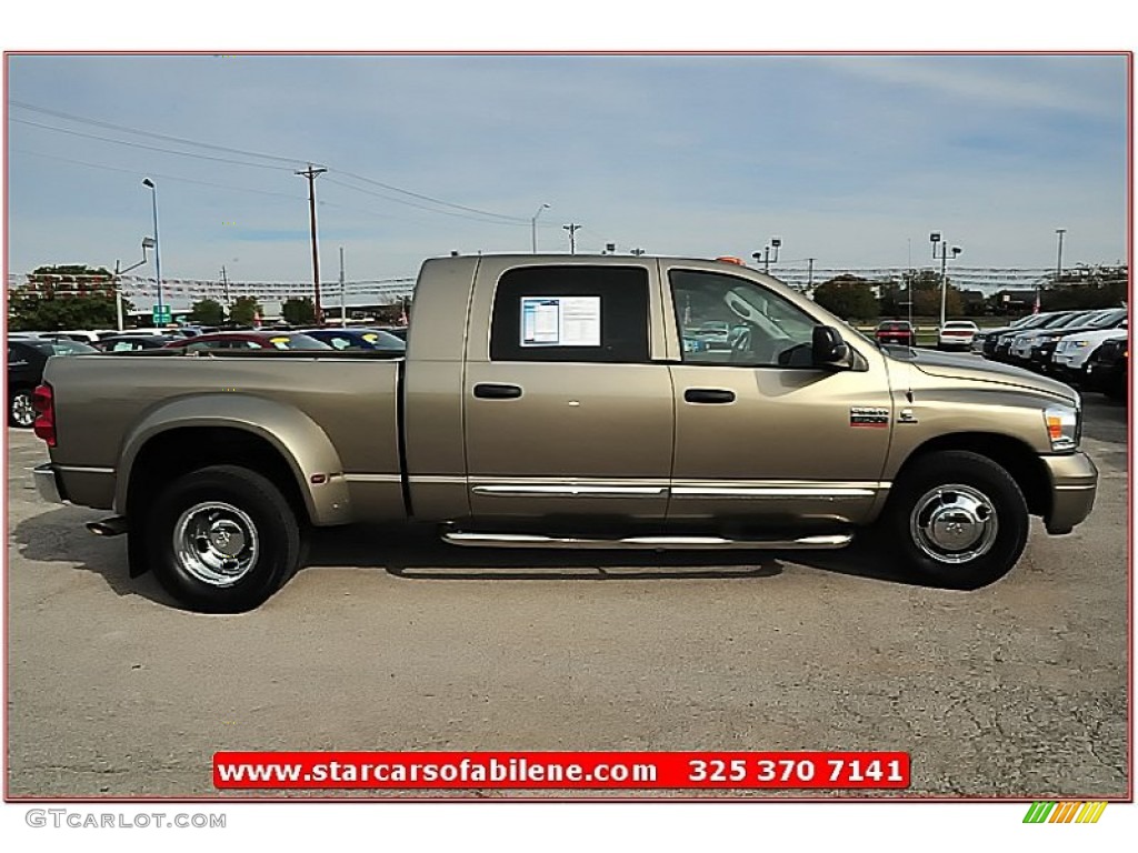 2009 Ram 3500 Laramie Mega Cab Dually - Light Khaki Metallic / Khaki photo #10
