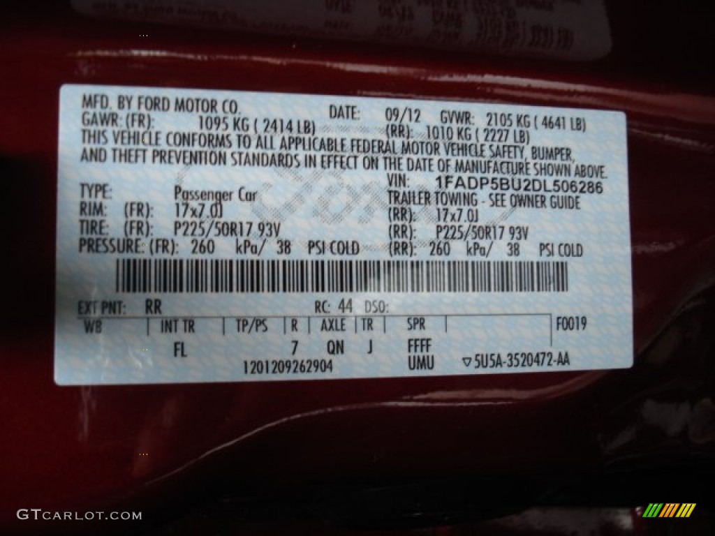 2013 C-Max Color Code RR for Ruby Red Photo #72219551