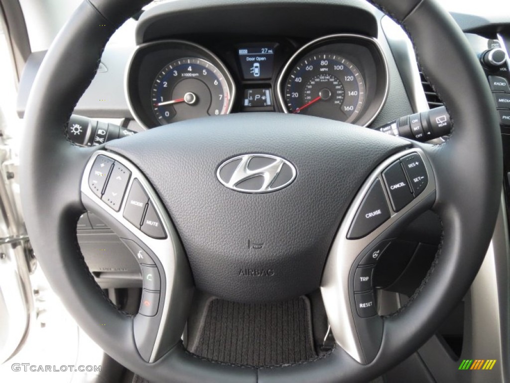 2013 Hyundai Elantra GT Black Steering Wheel Photo #72220037