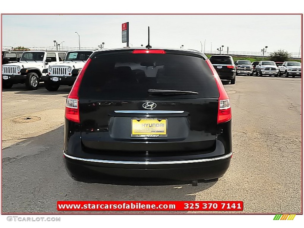 2009 Elantra Touring - Black Pearl / Beige photo #4