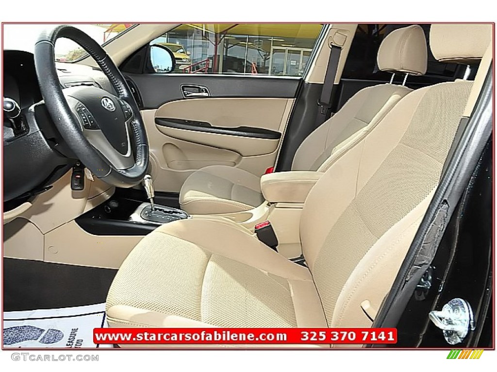 2009 Elantra Touring - Black Pearl / Beige photo #10