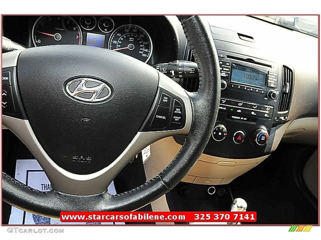 2009 Elantra Touring - Black Pearl / Beige photo #14
