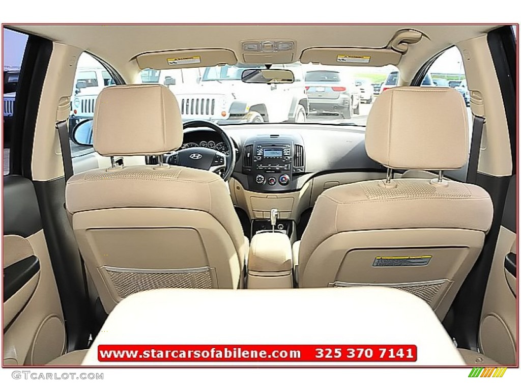 2009 Elantra Touring - Black Pearl / Beige photo #17