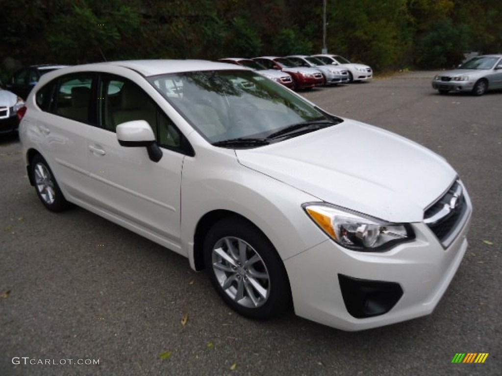 Satin White Pearl 2013 Subaru Impreza 2.0i Premium 5 Door Exterior Photo #72221488