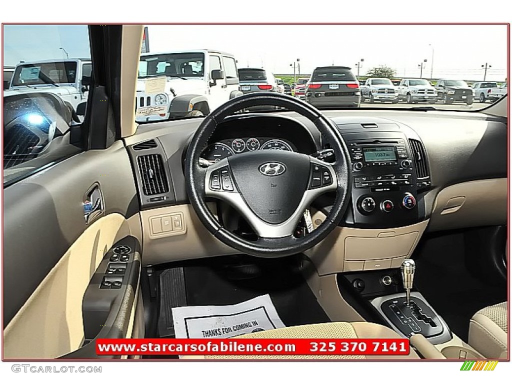 2009 Elantra Touring - Black Pearl / Beige photo #24