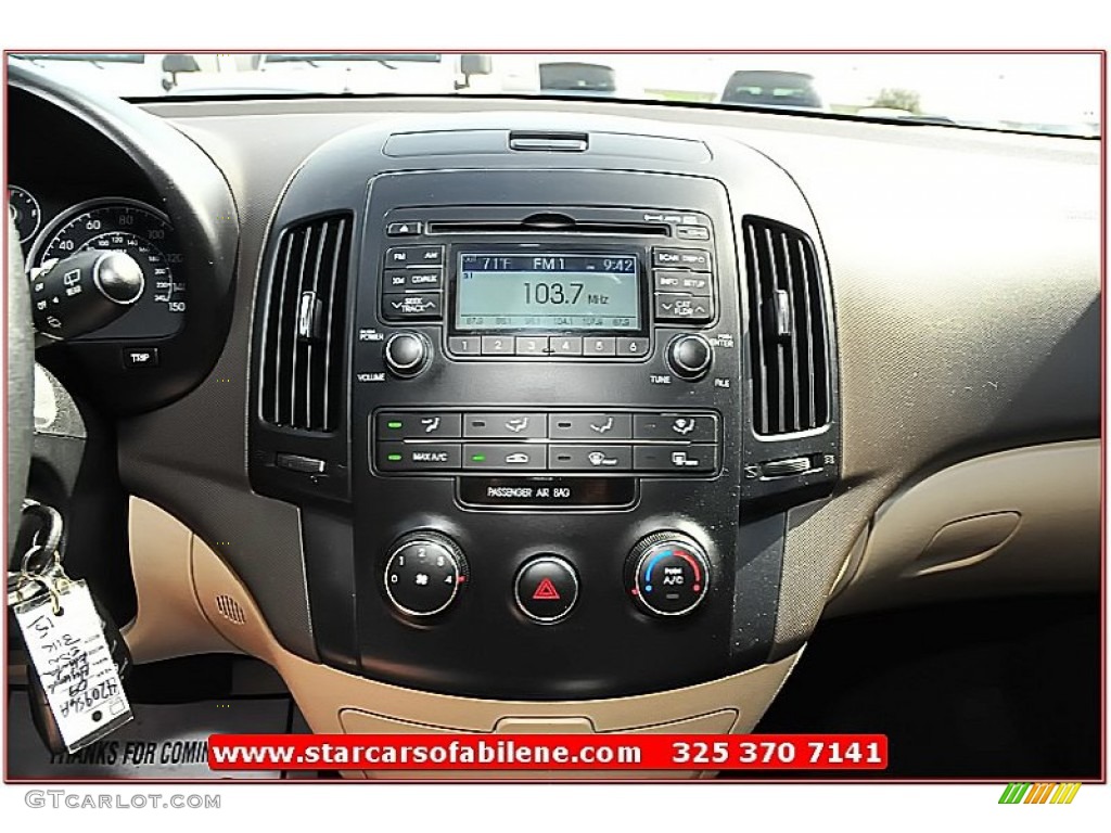 2009 Elantra Touring - Black Pearl / Beige photo #27