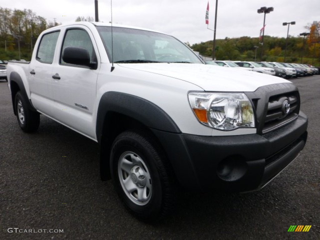 2010 Tacoma V6 Double Cab 4x4 - Super White / Graphite photo #1