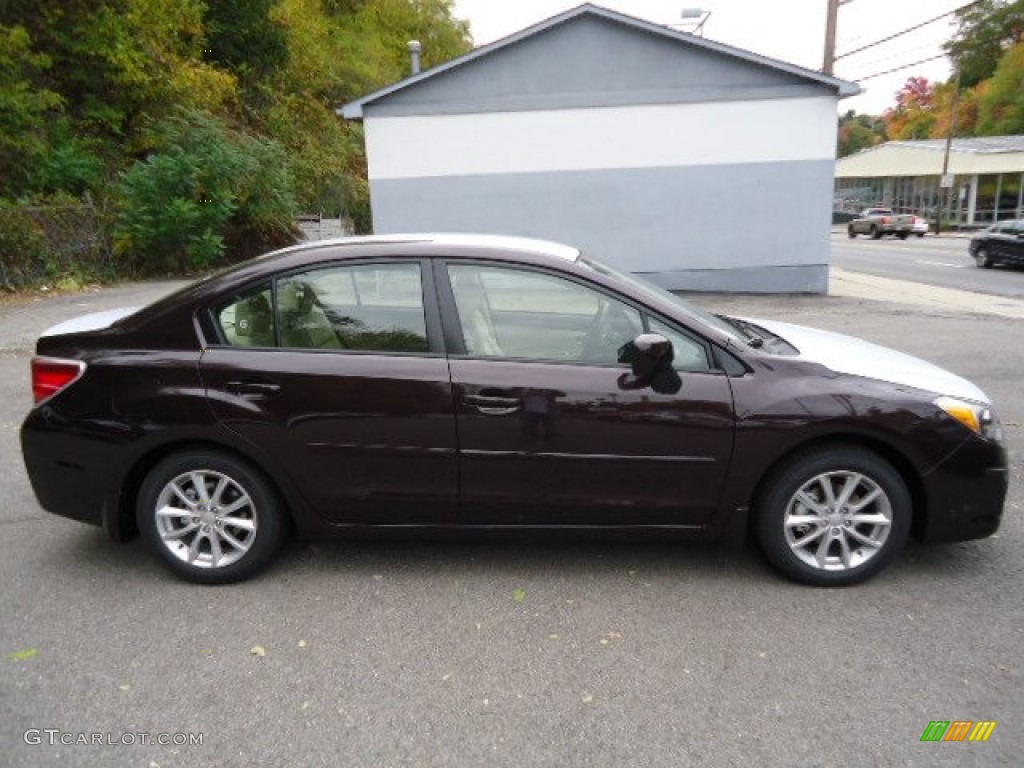 2013 Impreza 2.0i Premium 4 Door - Deep Cherry Red Pearl / Ivory photo #5