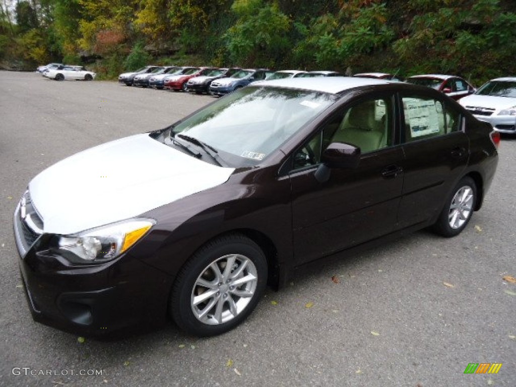 2013 Impreza 2.0i Premium 4 Door - Deep Cherry Red Pearl / Ivory photo #9