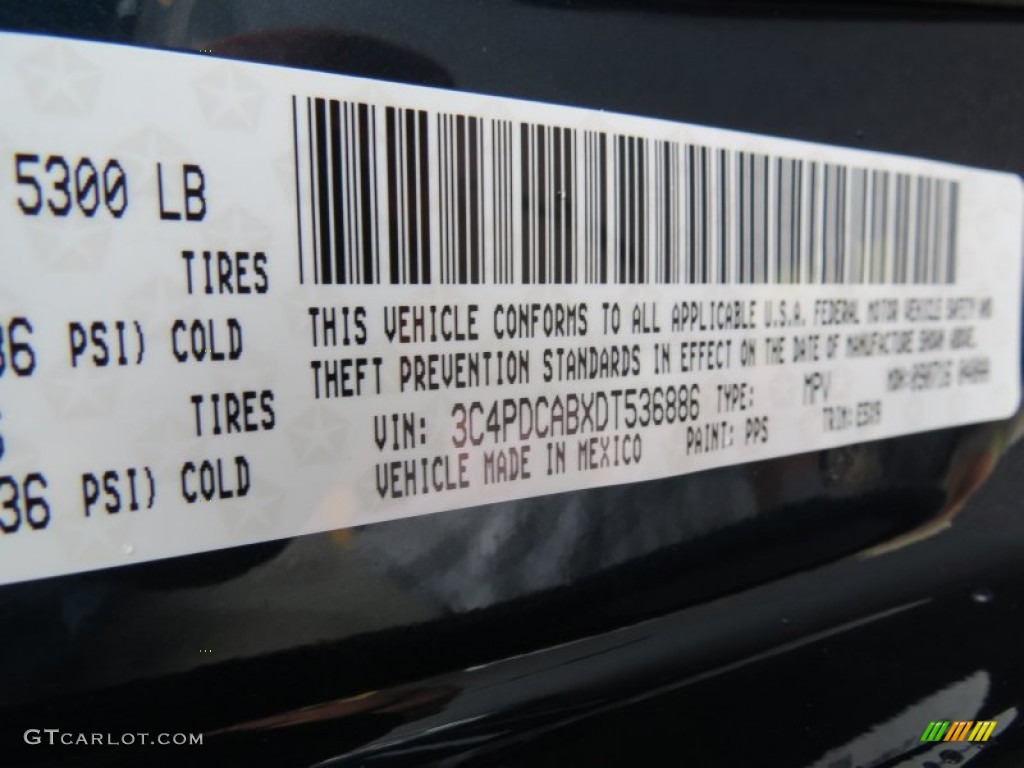 2013 Dodge Journey SE Color Code Photos